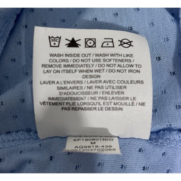 Nike Running Dri Fit Mens T Shirt M Blue Short Sleeve Crew Neck Fitted Logo - Picture 7 of 7